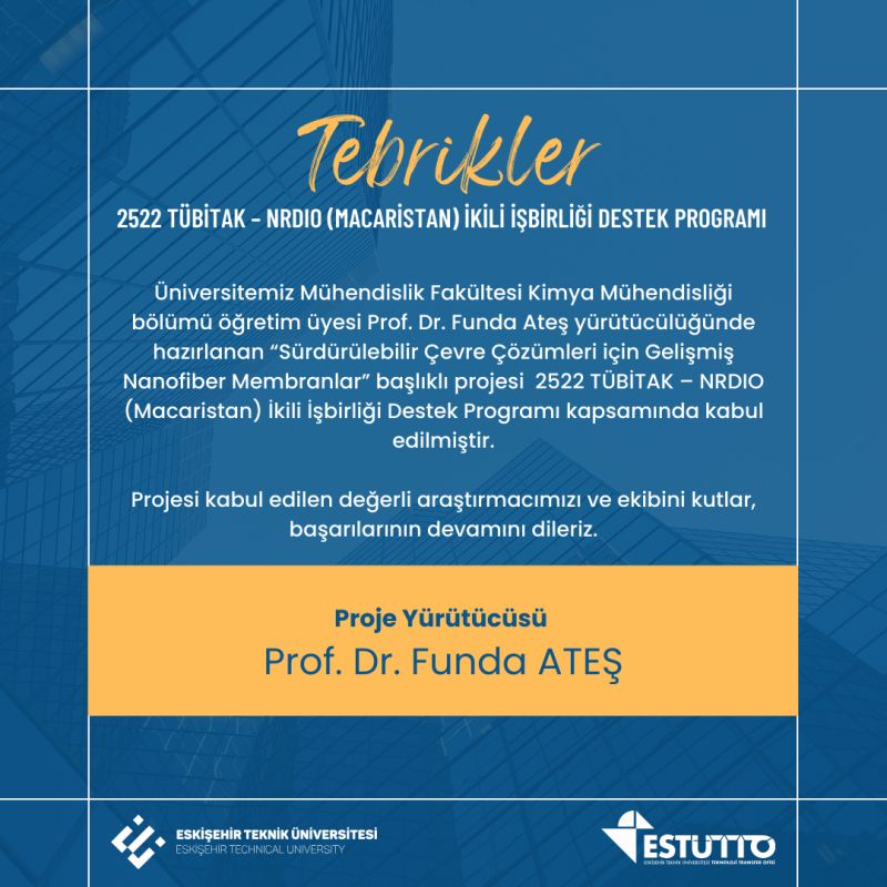 Araştırmacımız TÜBİTAK Tarafından Desteklenmeye Hak Kazandı