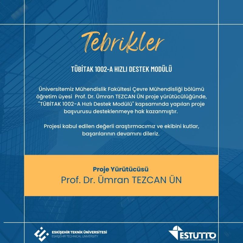 Araştırmacımız TÜBİTAK Tarafından Desteklenmeye Hak Kazandı