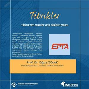 Araştırmacımız TÜBİTAK Tarafından Desteklenmeye Hak Kazandı