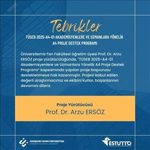 Araştırmacımız TÜSEB Tarafından Desteklenmeye Hak Kazandı