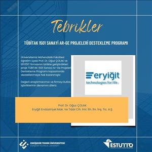 Araştırmacımız TÜBİTAK Tarafından Desteklenmeye Hak Kazandı