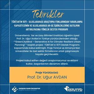 Araştırmacımız TÜBİTAK Tarafından Desteklenmeye Hak Kazandı