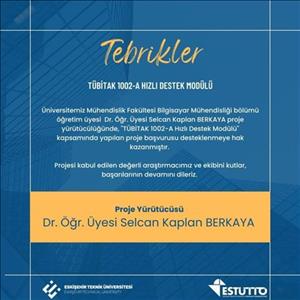 Araştırmacımız TÜBİTAK Tarafından Desteklenmeye Hak Kazandı